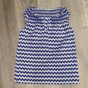 Kate Spade Blue and White Chevron Blouse